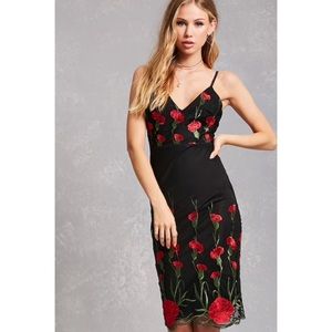 Rose Embroidered Dress Size Small